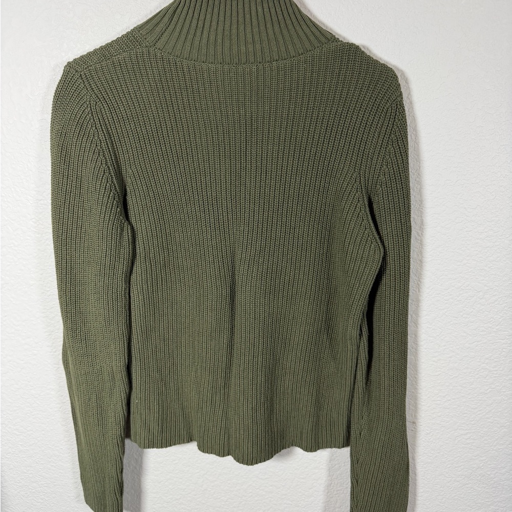 EUC French Connection Green Khaki Turtleneck Sweater, XL - Picture 2 of 3